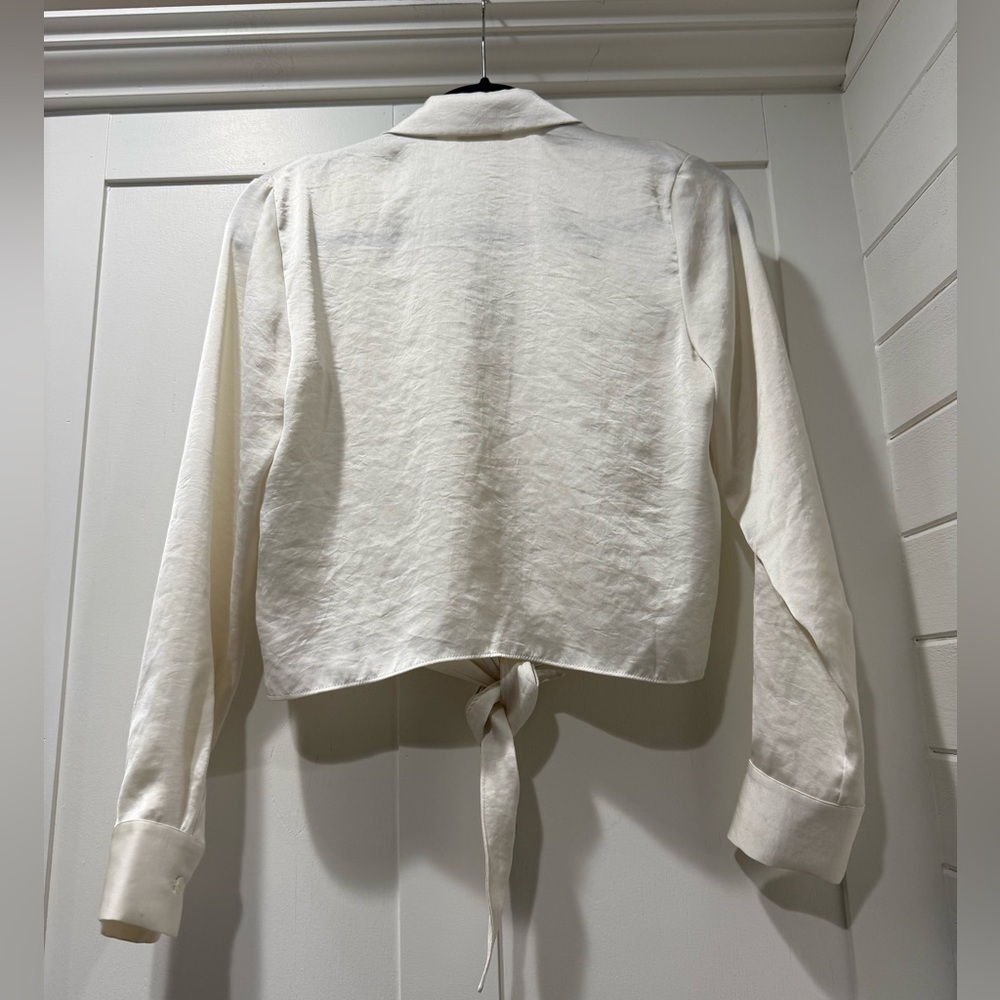 Aritzia Wilfred Tie-Front Satin Blouse - Picture 2 of 4